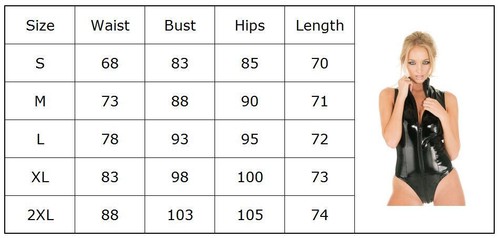 Damen Wet Look PVC Body Clubwear sexy Body Catsuit mit 2-Wege-Reißverschluss - Bild 2 von 9