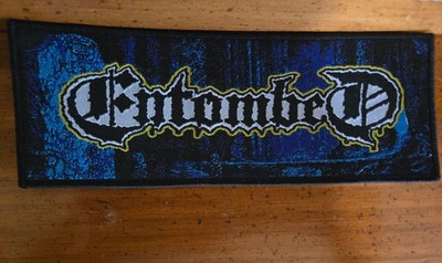 ENTOMBED, SEW ON BLACK BORDER STRIP WOVEN PATCH