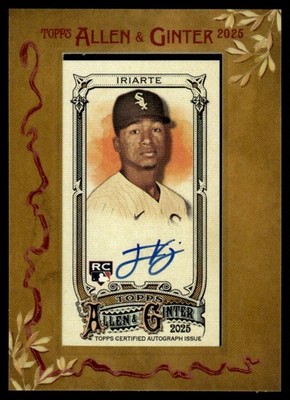 2025 Topps Allen Ginter Framed Mini Jairo Iriarte Rookie Auto Chicago White Sox