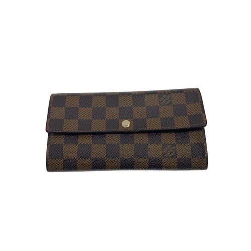 Louis Vuitton Porte Feuille Damier Ebene Leather Men’s Wallet From Japan