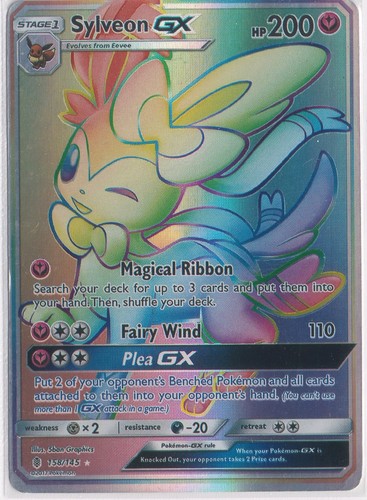 Sylveon GX 158/145 Rainbow Secret Rare Pokémon Guardians Rising 2017 NM