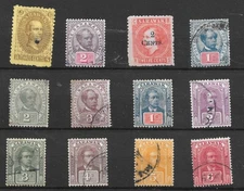 SARAWAK 1869-1922 CARD OF 12 SOUND USED & MINT HINGED SG1-68