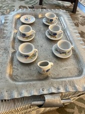 Children's Vintage China Tea Set with Dishes Cups Plates Creamer