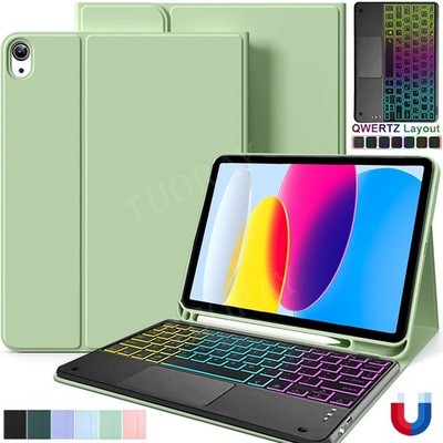 Hülle mit Beleuchtete Tastatur Für iPad A16 11/10/9/8/7th Air 4/5/6 Air Pro 11''