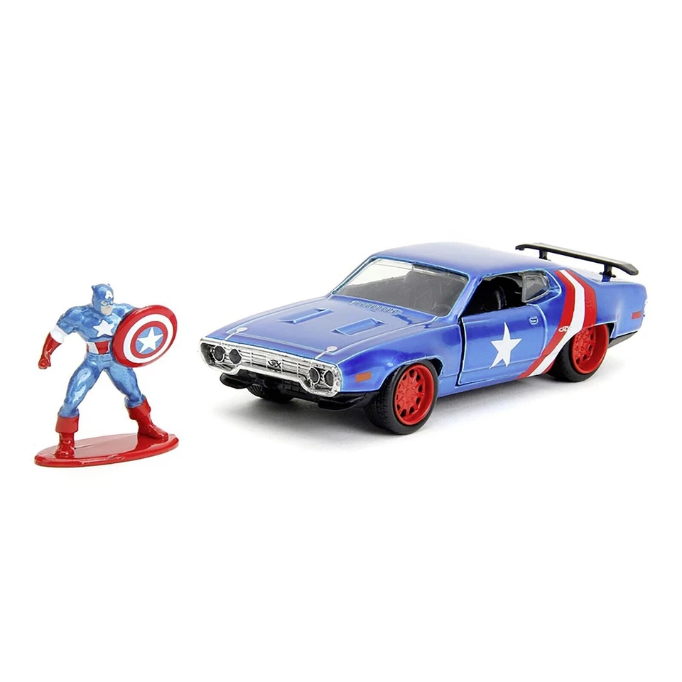 Marvel, Capitan America Plymouth GTX 1971 + Capitan America - Jada Toys + 8 Anni - Immagine 3 di 4