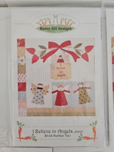 LOT OF 5 Bunny Hill Designs I BELIEVE IN ANGELS Quilt Block Patterns #2-3-6-8-9 - Picture 2 of 8
