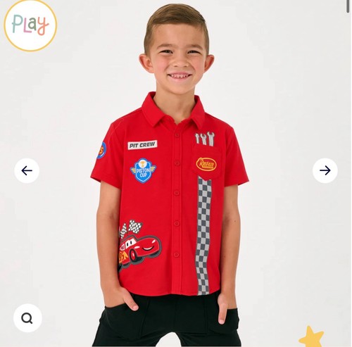 Little Sleepies PISTON CUP Button down Polo- Size 7 NEW