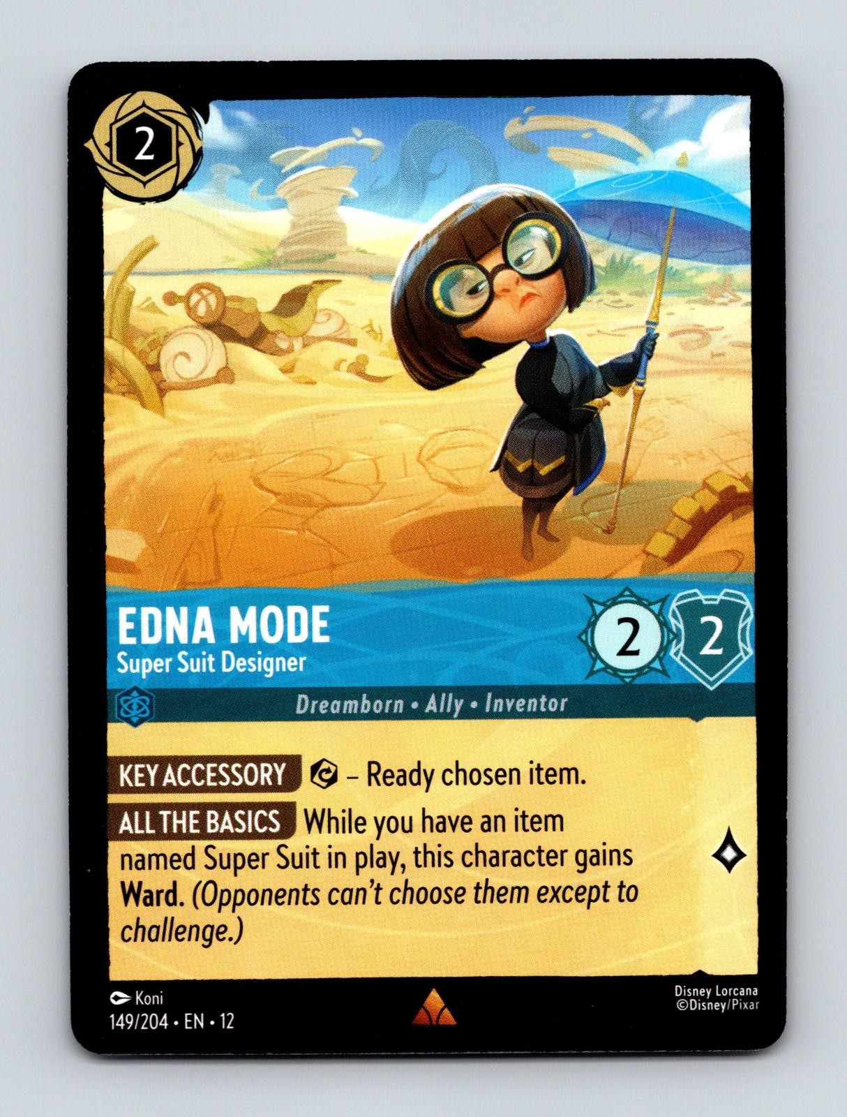 EDNA MODE - SUPER SUIT DESIGNER 149/204 RARE WILDS UNKNOWN LORCANA NM