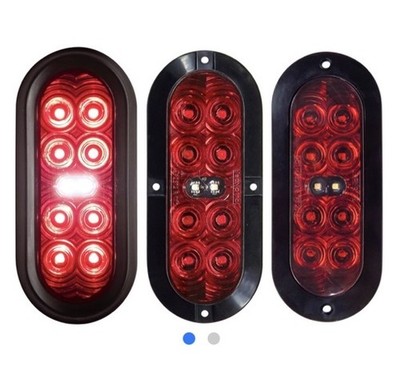 2 TecNiq Hybrid Reverse Lights Oval Led Red RV Camper Trailer W/grommet S49