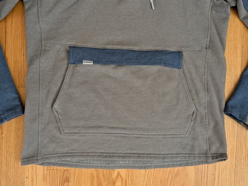Simms Vermilion Hoody Mens L Steel Navy Heather Fly Fishing Organic Sweatshirt - Picture 2 of 9