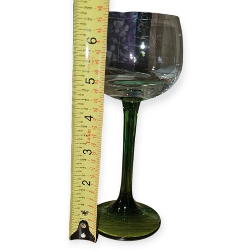Vintage Crystal Wine Cordial Glasses Set Of 4 Emerald/Cristal D'Arques-Durand - Picture 9 of 11
