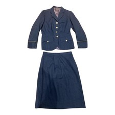 Vintage British Flight Attendant Uniform – Moss Bros Blazer & Skirt Set (M) 1960