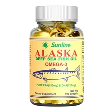 Sunline Alaska Deep Sea Fish Oil Omega-3, 100 Count (Pack of 1)