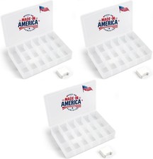 3PACK Embroidery Floss Organizer Box with 50 Cardboard Bobbins - 17 Compartme...