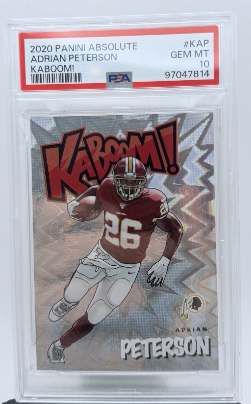 2020 Panini Absolute Adrian Peterson Kaboom! / PSA 10 / POP 4 RARE CASE Hit