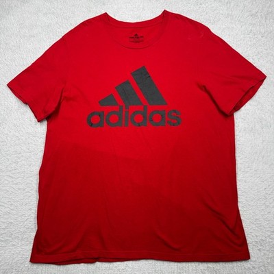 Adidas Amplifier Tee Training T Shirt Red 100% Cotton Men's Size XL