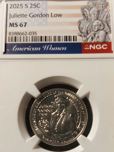 2025 S Juliette Gordon Low Quarter NGC Certified MS67