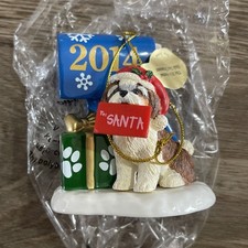 Danbury Mint "Dear Santa" Shih Tzu Christmas Ornament 2014 Annual in Box