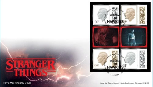 GB 2026 STRANGER THINGS First Day Cover Definitive Pane 5, TH pmk, 13/01/2026