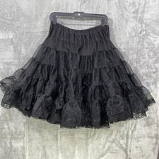 Vintage Sam  s Black Petticoat Skirt XL Made In USA Rockabilly Tutu Layers Dance