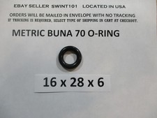 16mm ID x 28mm OD x 6mm thick O-ring. Buna-70. Quan 1.