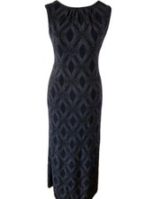 Roman Cowl Neck Evening Dress Uk10 Black Open Back Sleeveles Maxi  Formal 