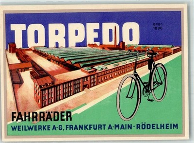 13295934 - 6000 Frankfurt Torpedo Weilwerke AG Fahrradwerbung