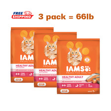 3 Pack, IAMS™ Proactive Health™ Adult Dry Cat Food-Healthy Adult, Salmon, 22lb/b 1.27 per pound