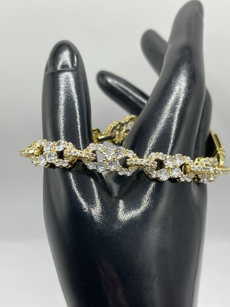 Alternate view of 18k Gold Plated Cubic Infinity Link Bracelet Inches