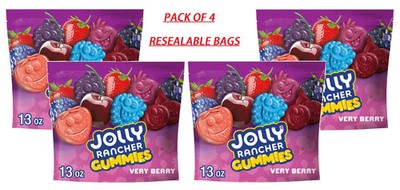 Jolly Rancher Gummies Very Berry Fruit Flavors, 13-Ounce Resealable (Pack of 4)