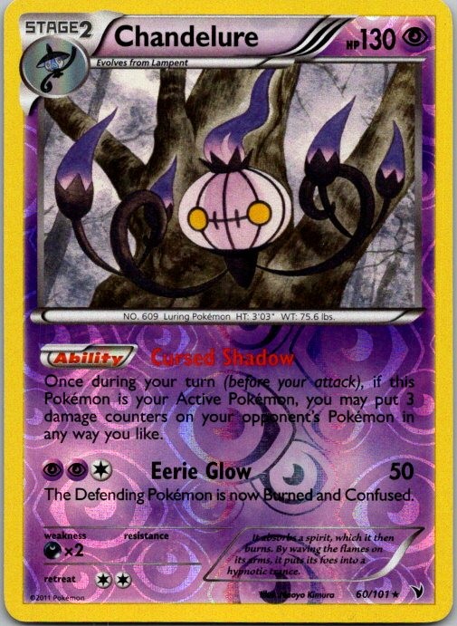 Chandelure 60/101 Rare Noble Victories Pokemon Reverse Holo Near Mint