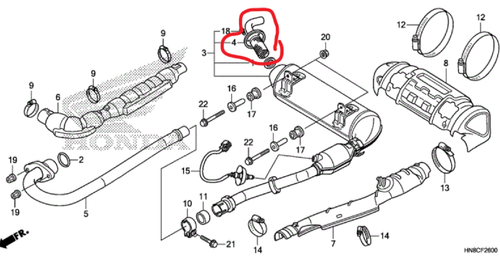 HONDA RINCON 680, 700 SILENCIADOR ESCAPE ANTICHISPAS TUBO DE SALIDA 18317-HN8-A60 - Imagen 2 de 2