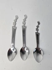 Lot of 3 Nestle Quik Bunny Rabbit Stainless Steel Spoon 7.5" Quick NesQuik VTG