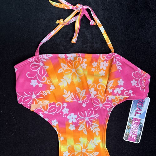 NEW True Love One Piece Girls Swimsuit Multicolor Floral Design Size 10/12 - Picture 3 of 15