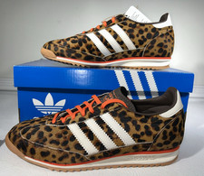 Adidas SL 72 OG Leopard Faux Fur Sneakers Retro Originals Sneakers JI0189