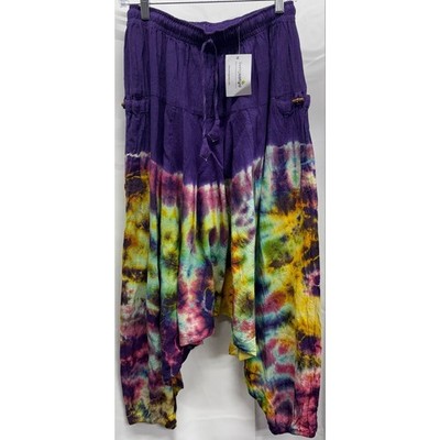 NWT Purple Tye-Dye Harem Pants with Side Pockets OSFM * see measurements below