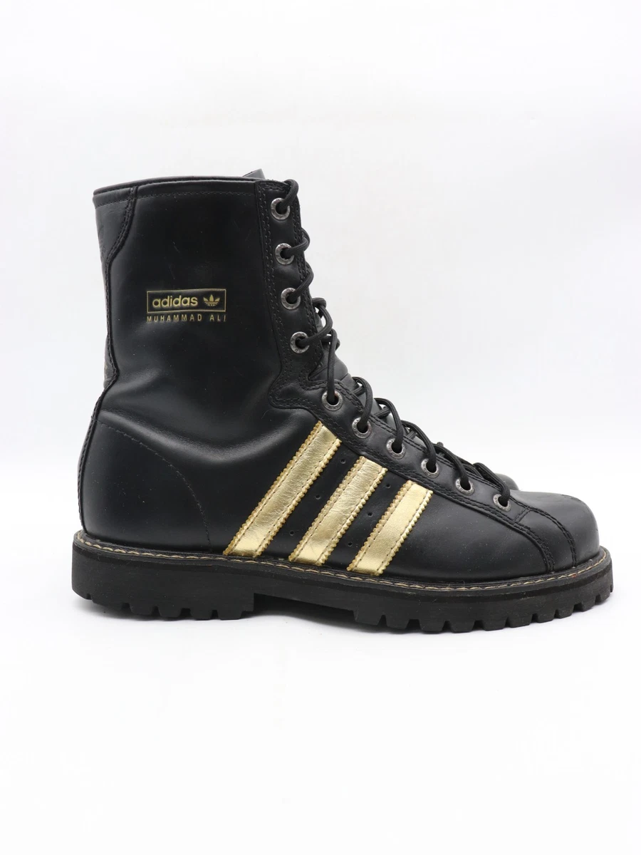 Vintage Adidas Muhammad Ali Edition Men’s 8 Black Leather Combat Trainer Boot RARE? Adidas X Muhammad ALI Boxing Leather Boots Sz 11  main image 3