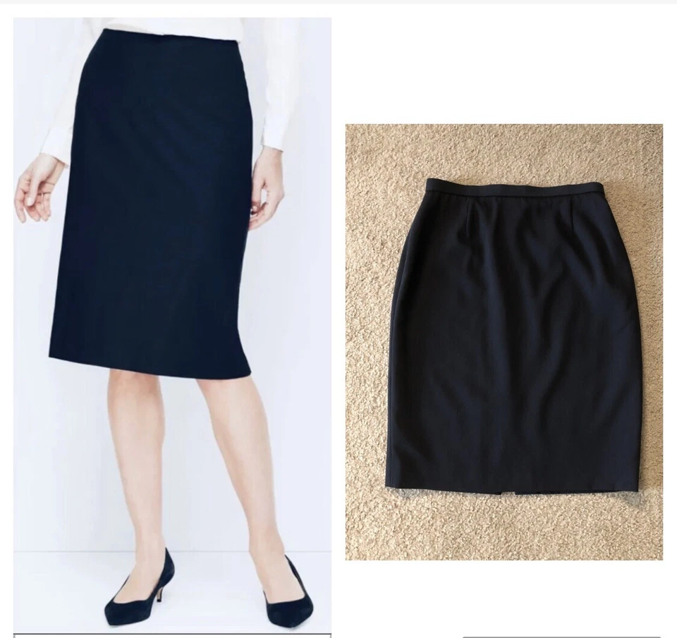 Dana Buchman 100% 羊毛裙,尺寸 12🌷铅笔经典海军工作服职业