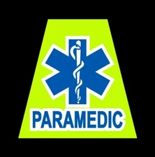 Reflective Fluorescent Yellow EMS Star of Life Fire Helmet Tetrahedron Paramedic