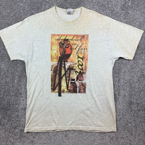 Vintage Ann Arbor Art Fair Shirt Mens XL Gray Modern Art Street Fair Painting MI
