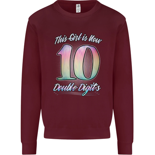 10 Year Old Birthday Girl Double Digits 10th Kids Sweatshirt Jumper - Picture 72 of 82