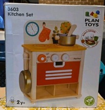 NIB Plan Toys Wooden Kitchen Set w/ Bonus 3603