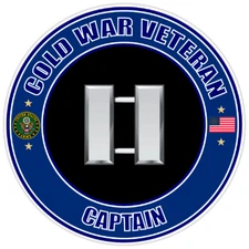 Cold War Veteran Captain Bumper Sticker Military Vinyl Soldier Decal 5"