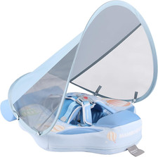 Mambobaby Infant Swim Float with Canopy - Safe, Non-Inflatable, 3-24 Months