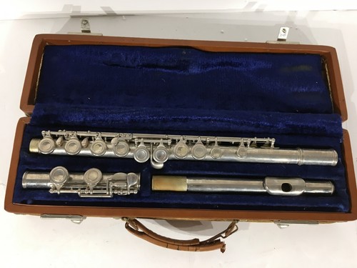 Antique Rare F.E. Olds & Sons Ambassador USA Silver Flute With Original Case - Picture 10 of 11