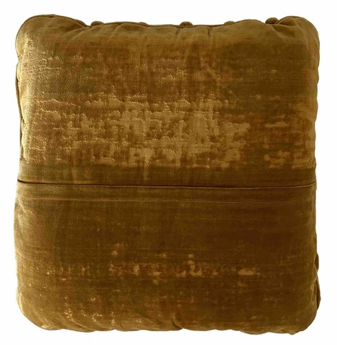 VTG MCM 12” Square Mustard Yellow / Gold Velvet Tufted Pillow Hollywood Regency - Picture 4 of 9