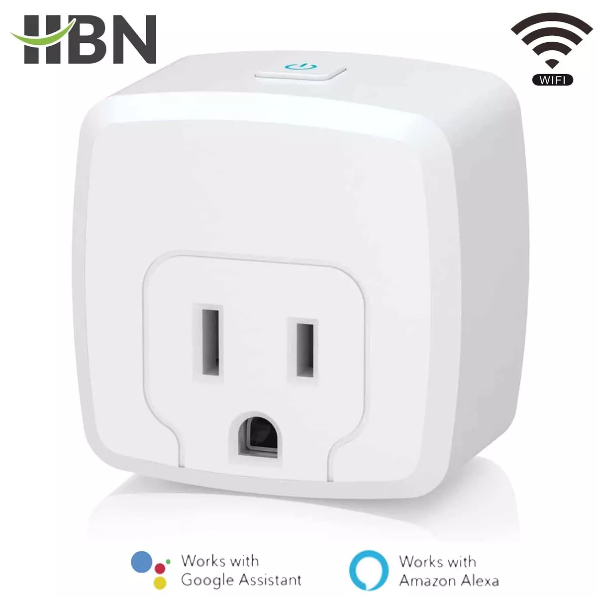 HBN Smart Plug Mini 15A, WiFi Smart Outlet Works with Alexa & Google Home