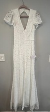Lulus White Wedding Dress - Your Hand In Mine - Size Large