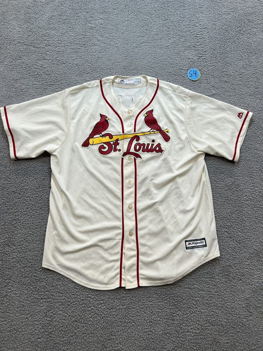Majestic Louis Cardinals Embroidered Masterson Button Down Jersey Size  XL