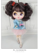 Blythe doll Dudu mouth sleep eyes Black Purple hair from Factory Joint Body 12"